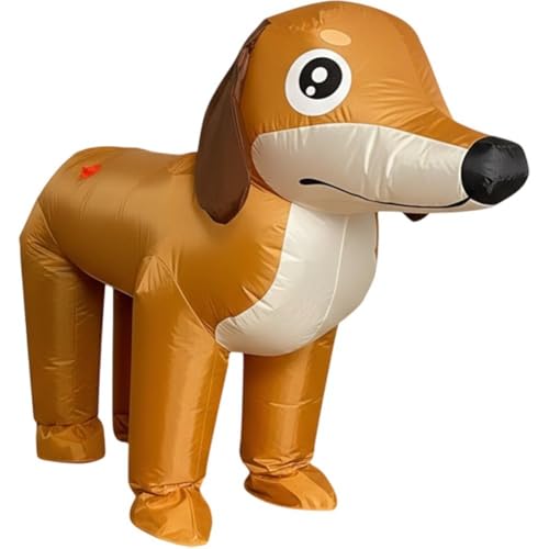 Casiler Costume Gonflable De Teckel pour 2 Personnes, Idéal pour Halloween Les Couples. Déguisement Amusant pour Chien.