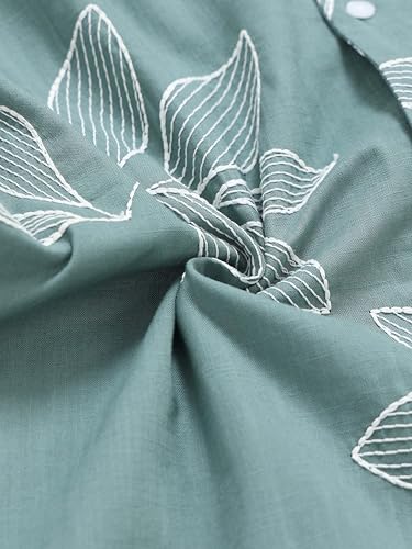 Image of StitchX Men's Tropical Embroidered Resort Shirt-XS-2XL