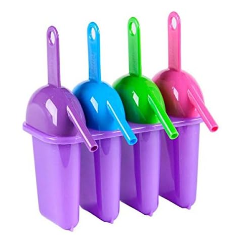Lickety Sips Pack of 4 Moulds Together Ice Lolly Cream Maker Mold for Kids Popsicle Frozen Yogurt Cover
