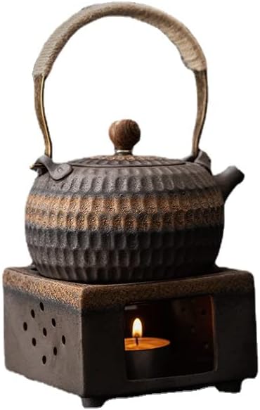 KKEKOS Ceramic Caly Japanese Chinese Teapot with Teapot Warmer with Candle Holder Stand Tea Heater Tea Stove Warmer (2)