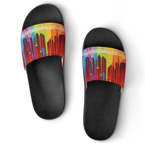 Colorful Paint House Sandals Non-Slip Bathroom Slippers Beach Summer Shoes for Men Women