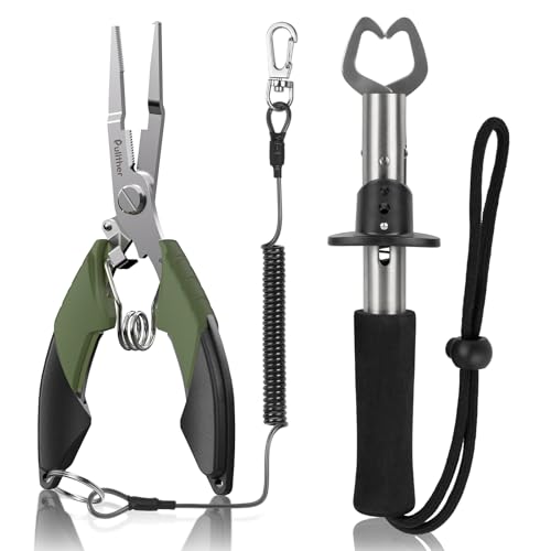 pullther fishing Fishing Tools Kit,6.5" Fishing Pliers,Fish Gripper