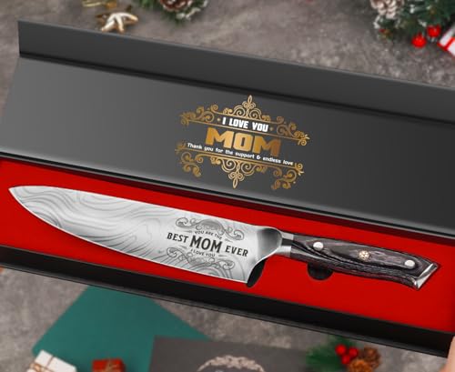 Funistree Gifts for Mom Christmas Day Mother Women, 8" Professional Chef Knife - Xmas Gift, German High Carbon Stainless Steel Kitchen Knife Set, Mom Birthday Mother Day Gift