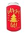 Holiday Festive Christmas in July Can Coolers - 6 Pack | Bottoms Up Let's Get Lit Stocking Stuffer Gifts - Funny Ugly Sweater Party Prize, Favors, Decorations & Supplies (Holiday Multi)