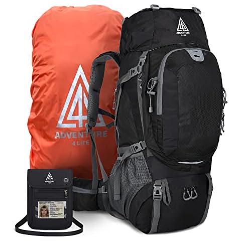 Adventure 4 Life® Trekkingrucksack Set: ultraleicht + wasserdicht + extra belüftet Cover