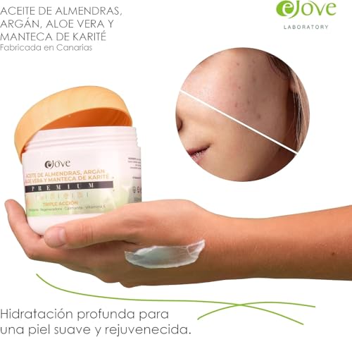 Ejove - Crema hidratante facial y corporal mujer - Manteca de Karité pura ecológica bio - Aloe Vera - Aceite de Almendras - Argán - Crema Antiestrías - Manteca de Karité con Vitamina E - imagen 6