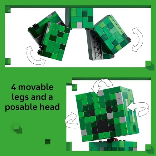 LEGO Minecraft The Creeper Kids Building Toy - Minecraft Toy for Boys & Girls, Ages 10+ - Room Decor for Gamers w/ 1st Version Creeper Minifigure - Gift for Birthdays - 21276 — view 2