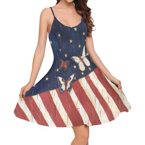 Image of Cozeyat Women Girls Summer Sleeveless Dress Casual Swing Beach Cover Up Knee Length Dresses,Large Size XS-4XL