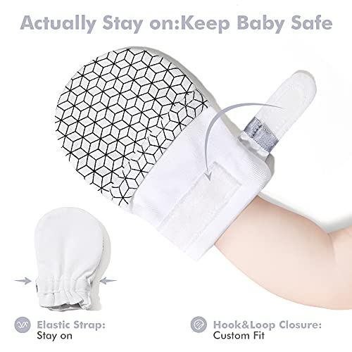 Hapiu Baby Mitten,3 Pack, Geometry&Grey Stripe&Emerald, 3-6 Months #TOP3