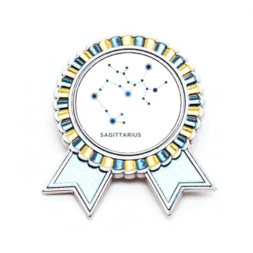 Broche constellation du Sagittaire en métal taille M, finition ciselée zodiaque