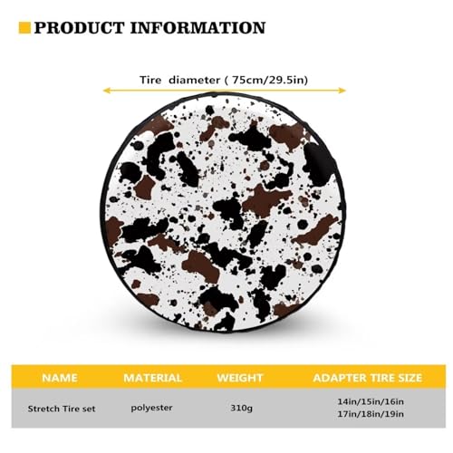 Image of Pensura Spare Tire Cover Cow Print Tire Protector Cover Fit for Your SUV, Trailer, Truck, Waterproof Dust-Proof Tire Covers 14-19 inches