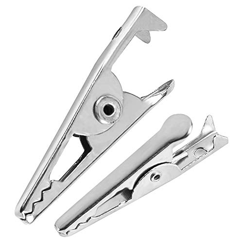 Xuzxinze 100PCS 1.06IN / 27mm Mini Metal Alligator Clips, Crocodile Clamps Silver Tone Plated Line Spring Clamps - Image 3