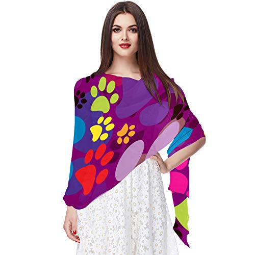 Pañuelo de color para mujer, diseño de patas, diseño de gato y patas, para dama de honor, boda, fiesta, vestido de noche, Multicolor
