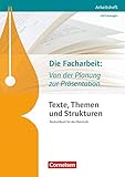 texte themen und strukturen lösungen online  Texte, Themen und Strukturen - Arbeitshefte - Abiturvorbereitung-Themenhefte (Neubearbeitung): Die Facharbeit: Von der Planung zur Präsentation: ... Arbeitsheft mit eingelegtem Lösungsheft