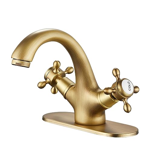 GGStudy Bathroom Faucet Antique Brass Bathroom Vanity Faucet Single Handle