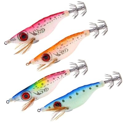 GNALIA 4 señuelos para pesca de sepia, calamar, pulpo, camarón, anzuelos de calamar, camarón, trucha perca | Ya disponible en tu tienda friki favorita! En mundofriki.es! GNALIA 4 señuelos para pesca de sepia, calamar, pulpo, camarón, anzuelos de calamar, camarón, trucha perca | Ya disponible en tu tienda friki favorita! En mundofriki.es!
