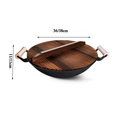 Wok grande de hierro fundido sin recubrimiento miniatura 3