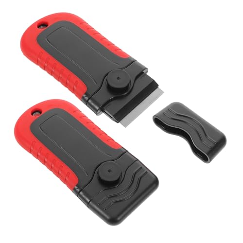 STOBAZA 2pcs Window Tint Tool Kit Non Scratch Glass Plastic Scraper for Adhesive Removal Vinyl Wrap Multi Functional Cleaning Razor Blade for Automotive Film Application
