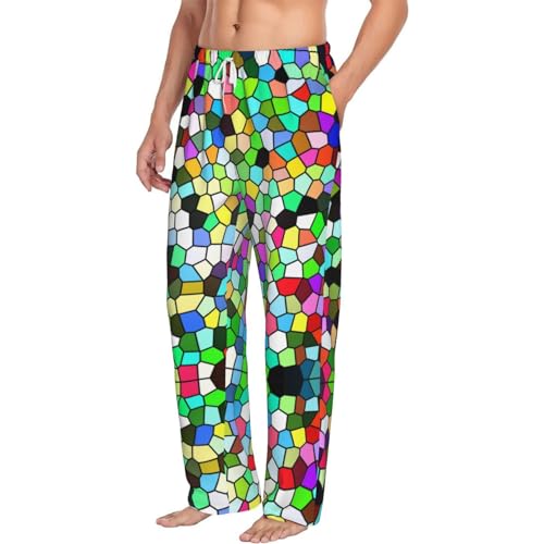 Colorful Tie Dye Stained Glass Mens Pajama Pants Comfy Lounge Pjs Pants Casual Pajama Bottoms2