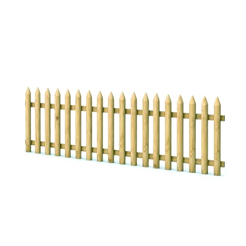 Gartenpirat Paquet de bois pour clôture à lattes Longueur 180 cm Hauteur 150 cm – Pin imprégné Lattes de clôture type C – Clôture de jardin complète...