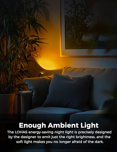 Image of L LOHAS LED Night Lights Plug into Wall, [2-Pack] Rotatable Night Lights | Dusk to Dawn Sensor, 0-100 LM Brightness Adjustable,2000K Amber Nightlight for Adults Bathroom Hallway Stairs