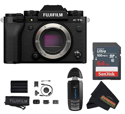 Fujifilm X-T5 Mirrorless Camera Body Black, 40.2MP APS-C X-Trans CMOS 5 HR Sensor, 64GB SD Card Bundle