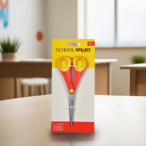 School Smart Pointed Tip Student Scissors, 6 Inches