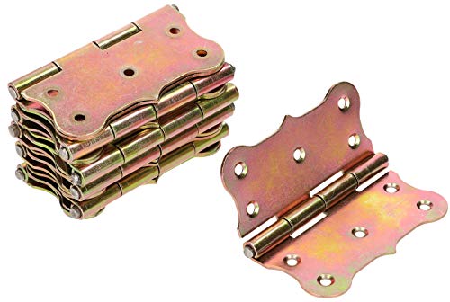 KOTARBAU® Set of 10 Universal Door Hinges 80 x 80 mm Decorative Yellow Galvanised, 80x80mm
