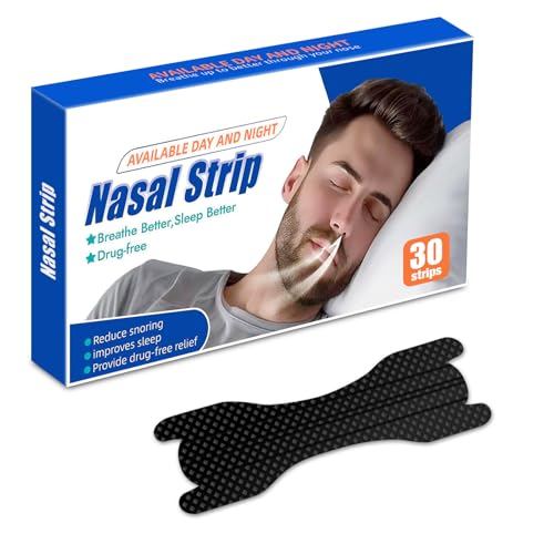 Bandelettes Nasales,Patch Anti Ronflement nez, Adaptés à l'exercice, à une Respiration Plus Douce et à une Meilleure Qualité de Sommeil. (Noir)