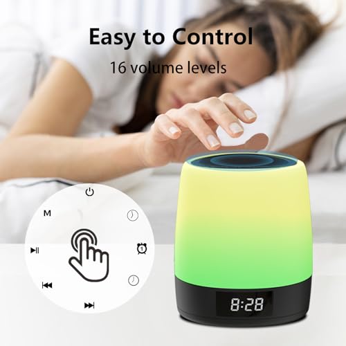 SOMEYOU White Noise Sound Machine with Alarm Clock, 33 Soothing Sounds, 8 Night Light, Sleep Timer, Precise 16 Levels of Volume, Touch&Button Control, White Noise Machine for Sleeping Baby Adult - Image 5