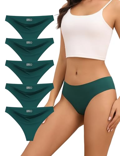 Image of Seamless Underwear for Women, No Show Stretch Bikini Panties, Silk Crotch, Invisible Hipster, 6-Pack