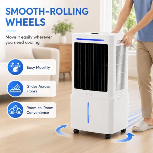 Enfriador de aire evaporativo de 25L y ventilador portátil con mando a distancia 6