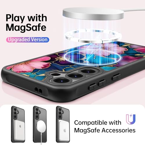 FUNMIKO for Samsung Galaxy S26 Case Wireless Charging & Military-Grade Protection - Trendy Floral Design for Women Girls, Matte Phone Cover with Shockproof Corners - Vibrant Flower Pattern by FUNMIKO - Used condition - Image 7