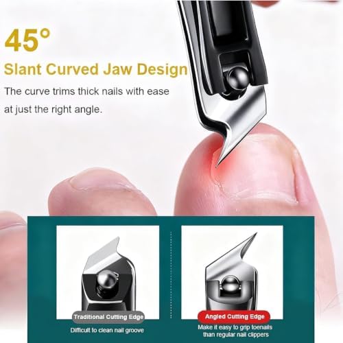 Electric Nail Clipper, 2027 Improved Nail Clippers Set, Includes an Automatic 2-in-1 Nail Clippers (with LED Light & Storage Box), an Oblique Nail Clippers, Ideal for All Your Nail Care Needs - Green — 사진 6