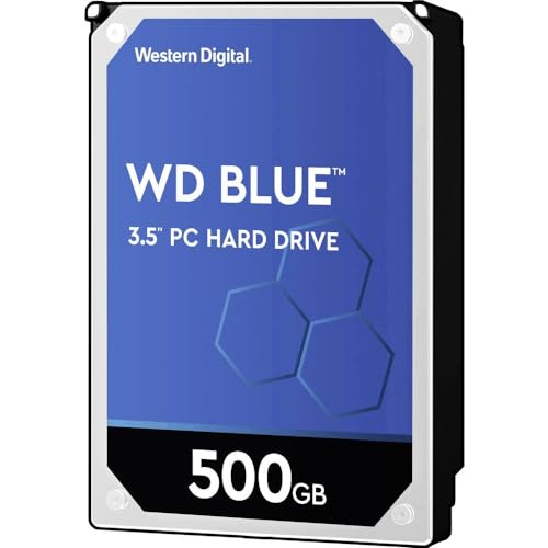 Western Digital 500GB WD Blue PC Internal Hard Drive HDD - 5400 RPM, SATA 6 Gb/s, 64 MB Cache, 3.5" - WD5000AZRZ