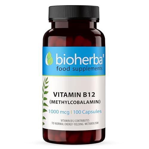 Vitamina B12 1000 mcg – 100 Capsule ad Alta Concentrazione per Energia, Vitalità e Supporto Vegano di BIOHERBA