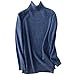 Produktbild Damen Rollkragenpullover aus Wolle, warm, weich, gestrickt, Kaschmir-Pullover, Blume/Blau, XX-Large