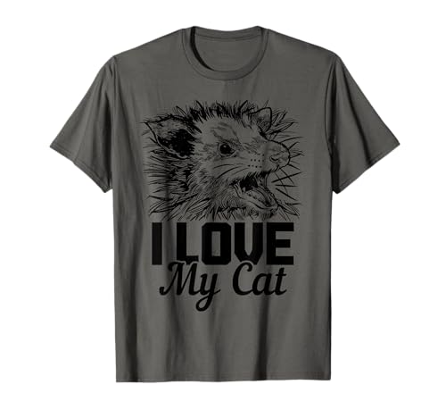 Opossum I Love My Cat Funny Zarigüeya Camiseta