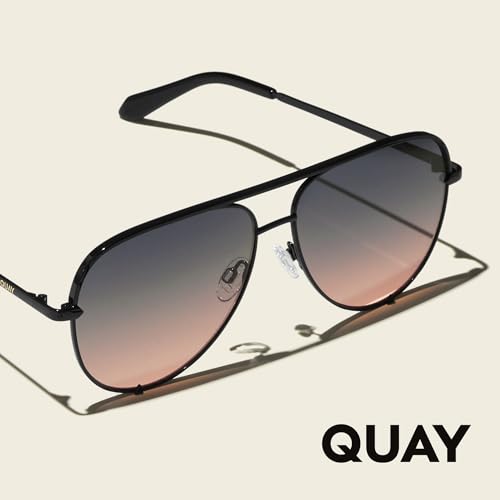Image of QUAY High Key Extra Large Polarized Unisex Aviator Sunglasses, UV Protection, Oversized Accessories for On The Go Lifestyle
