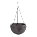 Produktbild Keter Blumentopf Hanging Sphere mit Hängekette Pflanzampel Hängeampel Hängetopf Deko Strickdesign aus Kunststoff anthrazit