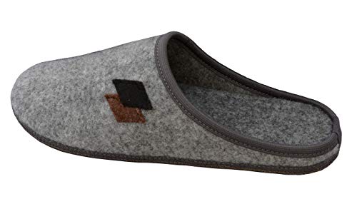 BeComfy Zapatillas de Estar por casa Mujeres Hombres Unisex Pantuflas Fieltro Suela Antideslizante Cómodo Gris 36-46 (46, Hombers Gris 3)