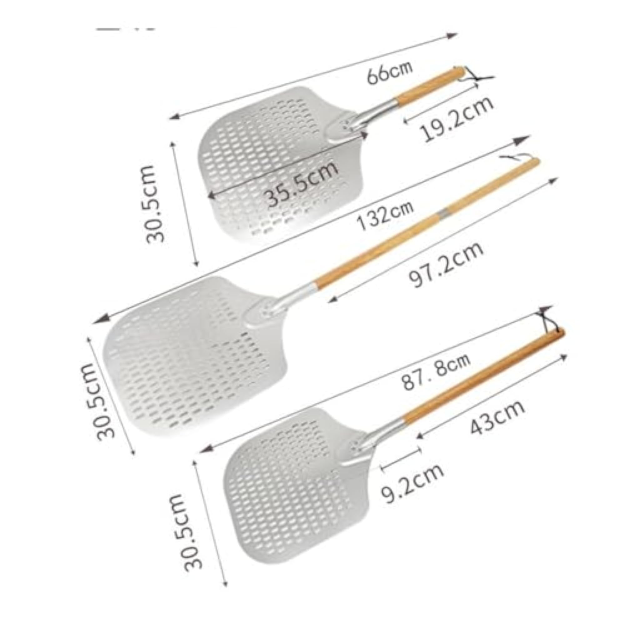 Aluminum Pizza Peel with Long Handle, Easy to Clean