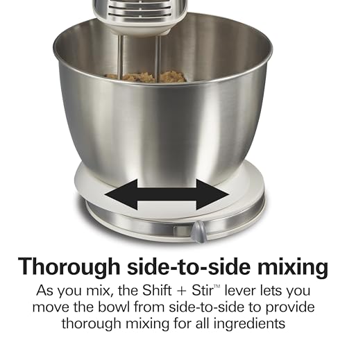 image for Hamilton Beach Classic Stand and Hand Mixer, 4 Quarts, 6 Speeds with Q