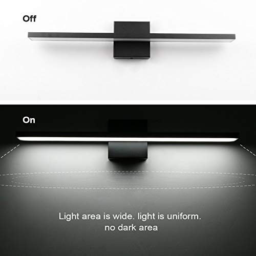 Ralbay 24 inch Dimmable Black LED Modern Vanity Light 24W Frosted Aluminum for Bathroom Vanity Lighting Fixtures Cool White 6000K by Ralbay - Used condition - Image 6