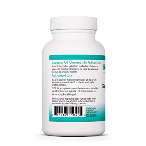 Nutricology Superior Gi Cleanse - Fiber, Charcoal, Goldenseal, Probiotic -100 Vegetarian Capsules #TOP2