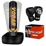 Freestanding Punching Bag with Gloves, 70'' Superior Boxing Bag with Stand for Adults & Teens, No Drill Kickboxing Bags for Men Women Beginners Training MMA, Muay Thai, Karate & Home Fitness