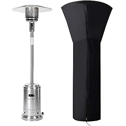 FOUNDOVE Patio Heater Cover Waterproof, Garden Round Stand Up Furniture Protector, Outdoor Chimenea Cover with Zipper & Drawstring 226x89x48CM Cover