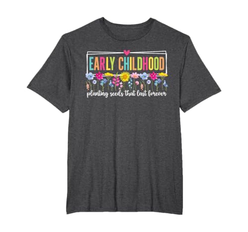 Early Childhood Teacher Best Early Childhood Educator T-Shirt, Men's Big and Tall, Dark Heather Grey, 4X Tall