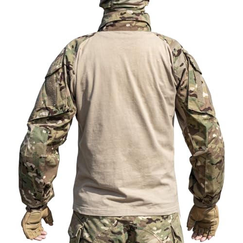 SINAIRSOFT G3 Tactical Shirt with Knee Pads,Airsoft Paintball Hunting Outdoor T-Shirt,Combat Army Long Sleeve BDU Shirt Top - Thumbnail 4