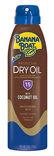 Banana Boat Continuous Spf#15 Spray Dry Oil With Argan Oil 6 Ounce (177ml) (6 Pack)